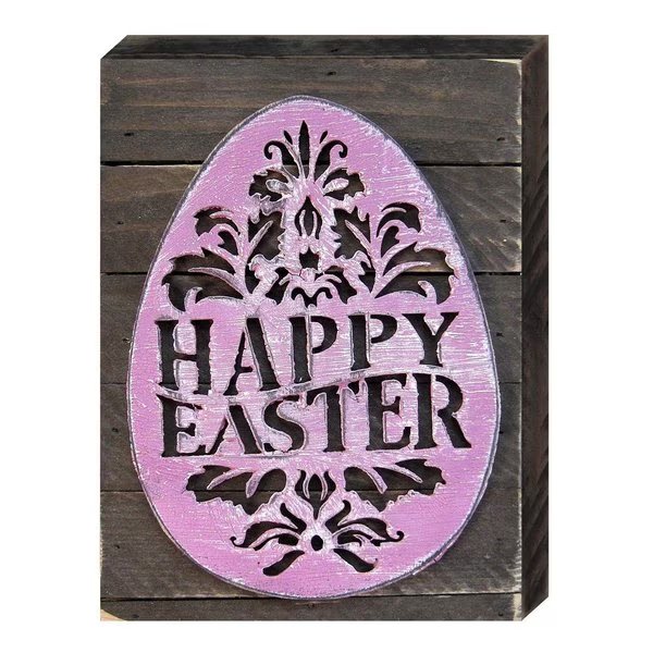 Happy Easter Egg Art on Board Wall Decor, Designocracy, Mfr#: 9871418